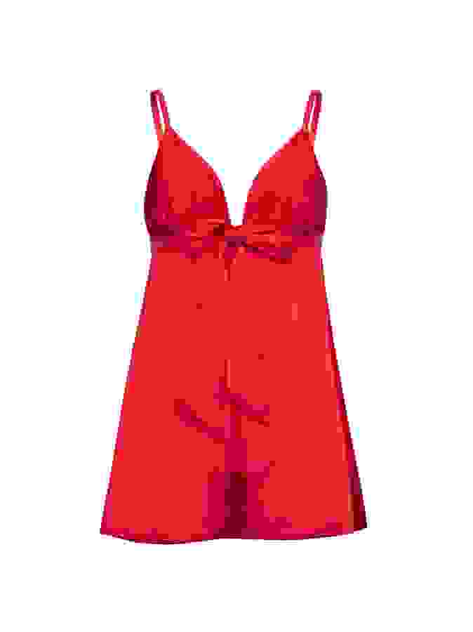 Lovehoney Unwrap Me Red Satin Babydoll Gift Set, Red, hi-res